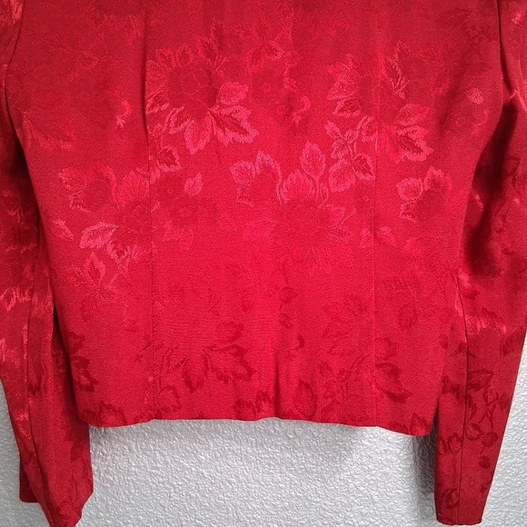 Vintage D.J. Summers Red Embossed Zip Up Jacket   Size 4P - Picture 13 of 13